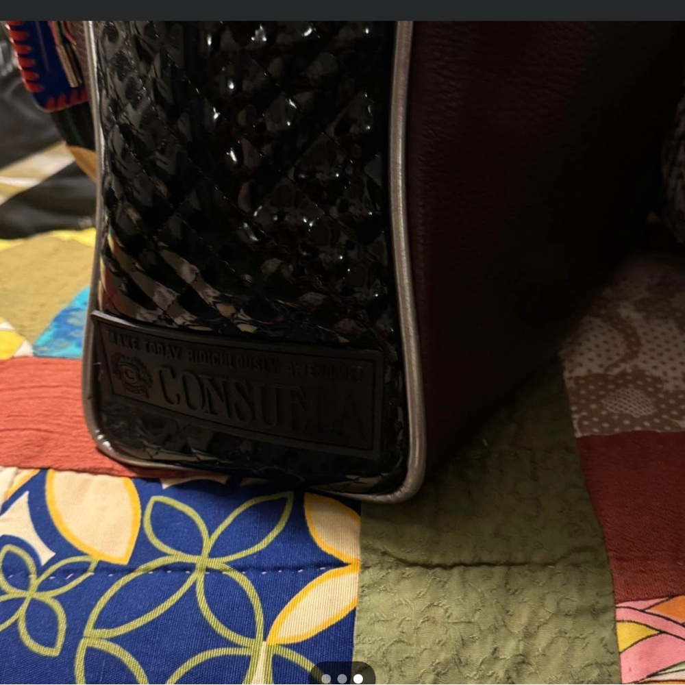 Consuela Black and Brown Quilted Bag